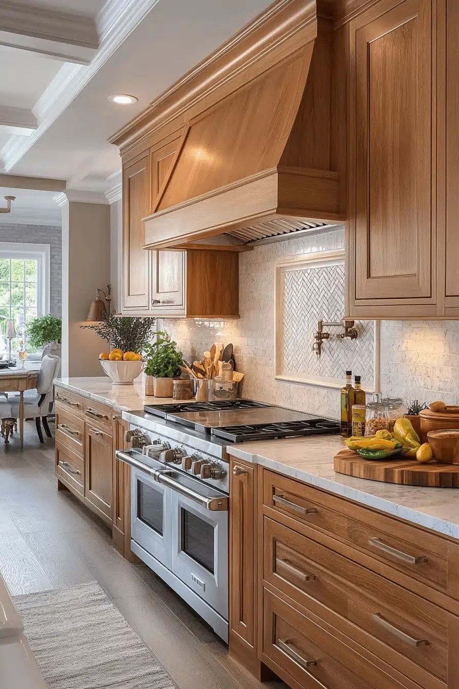 natural wood kitchen cabinets