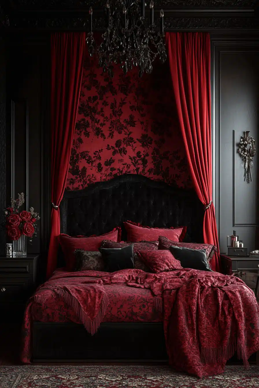 Red and black bedroom ideas
