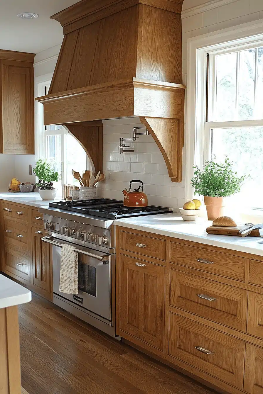honey oak kitchen cabinets