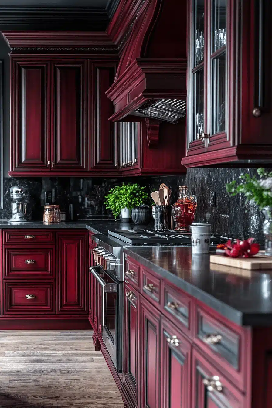 dark wood kitchen cabinets