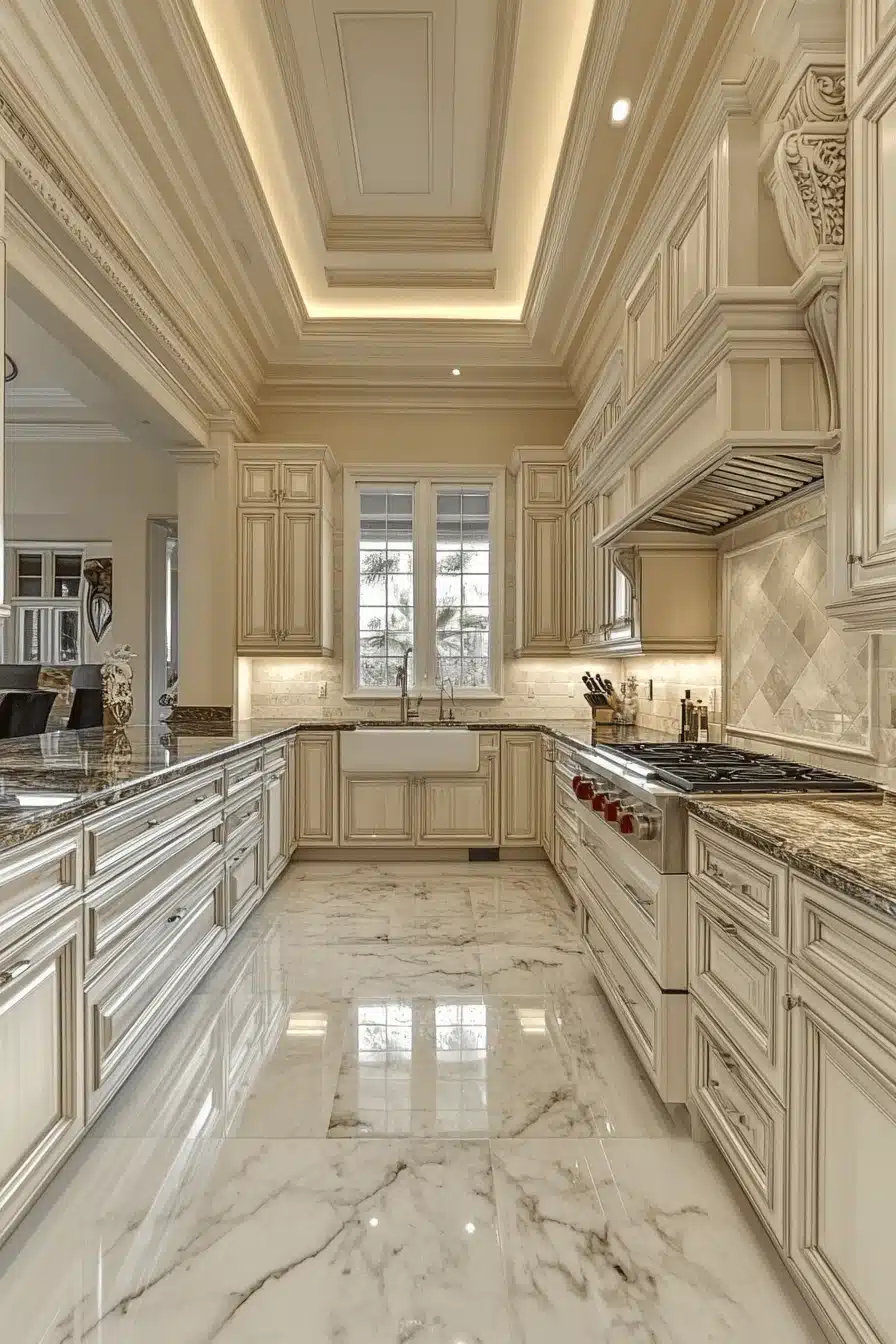greige kitchen cabinets