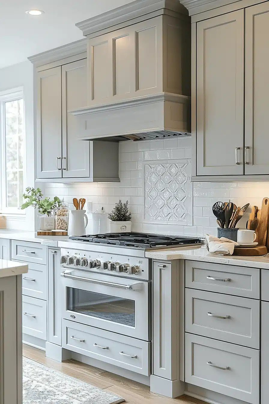 light gray kitchen cabinets