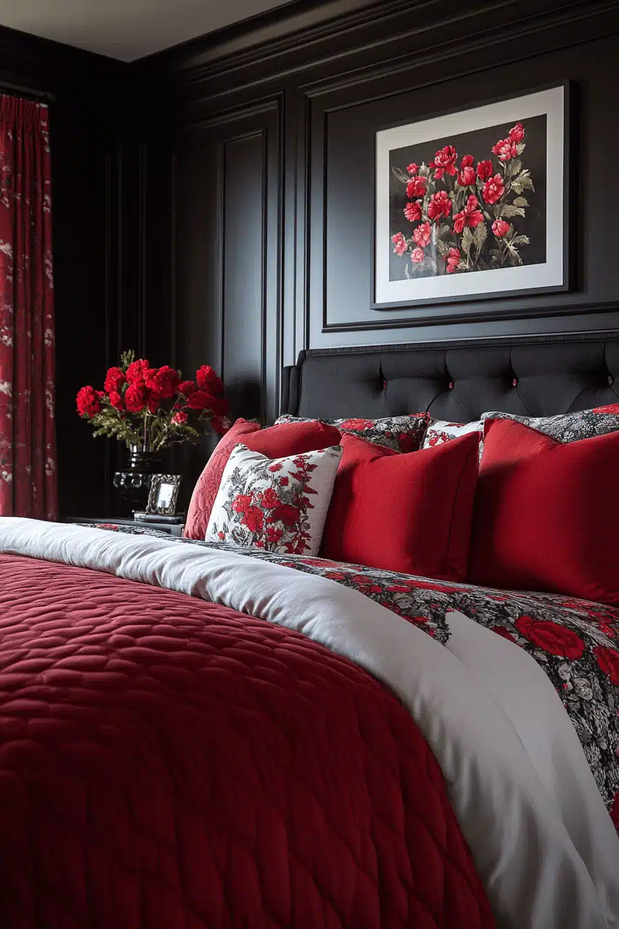 Red and black bedroom ideas