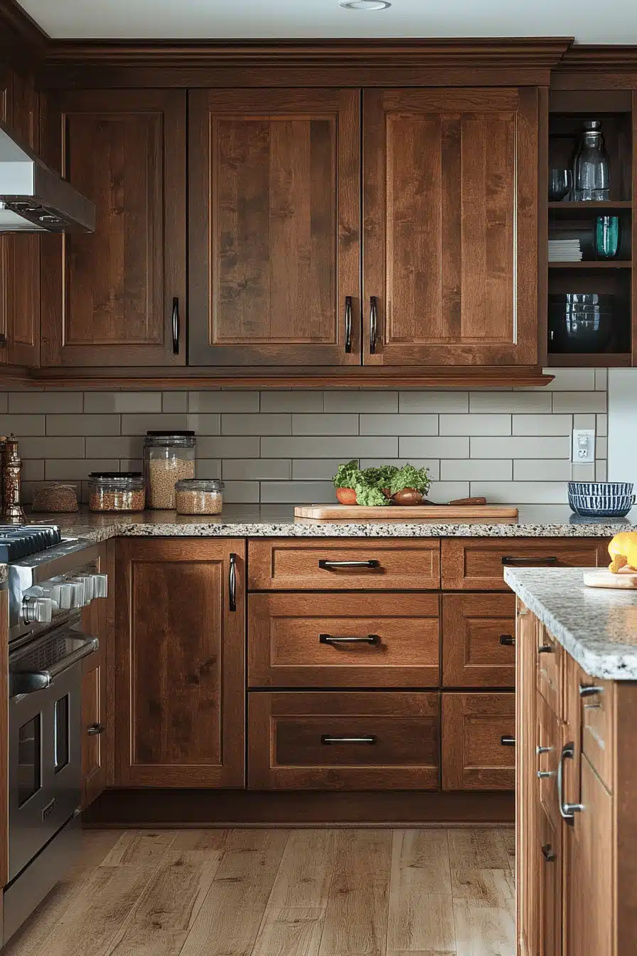dark wood kitchen cabinets