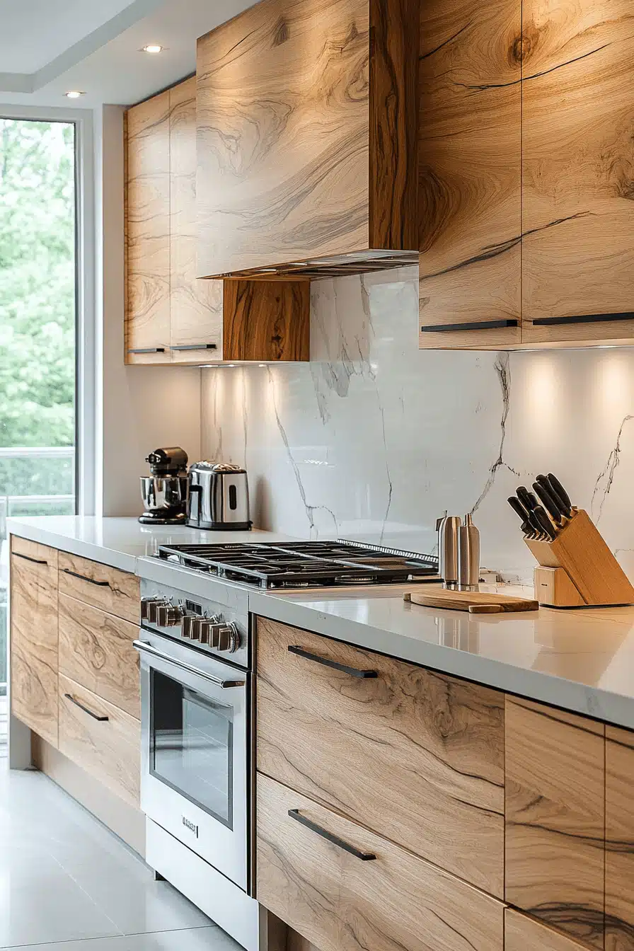 natural wood kitchen cabinets