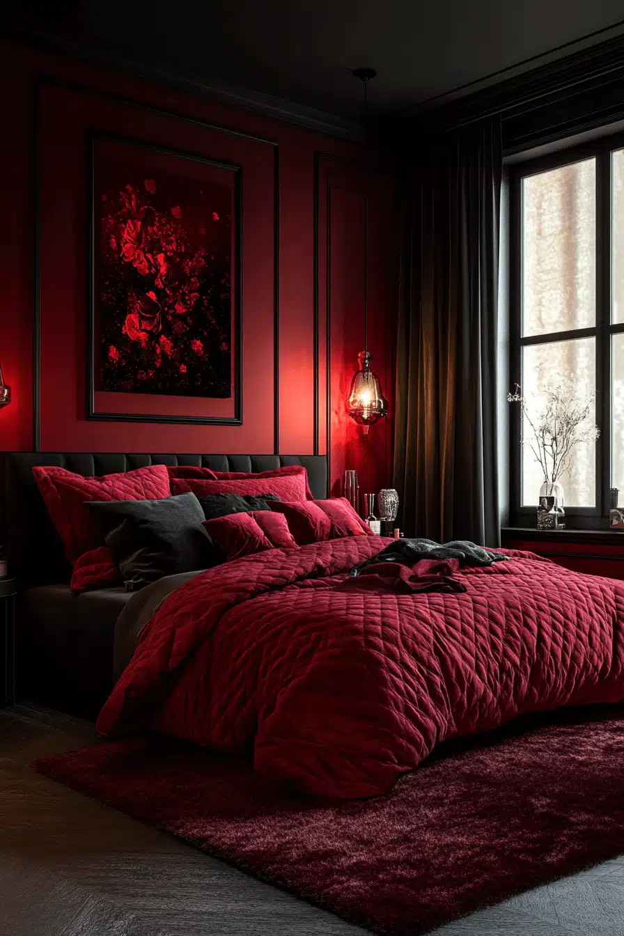 Red and black bedroom ideas