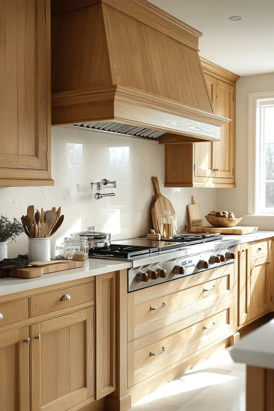 honey oak kitchen cabinets