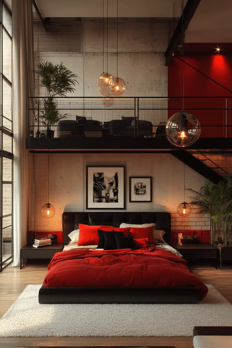 Red and black bedroom ideas