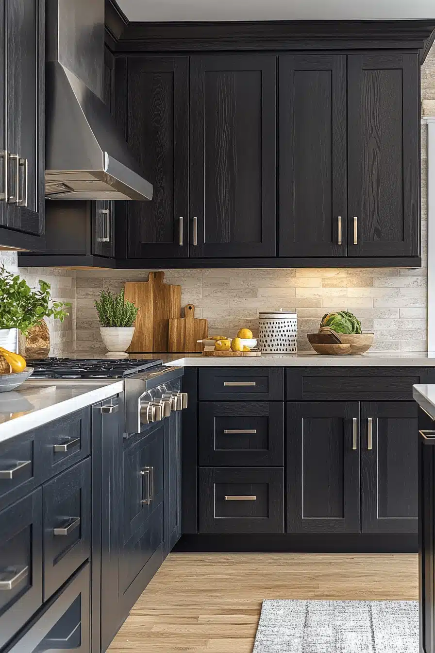 dark wood kitchen cabinets