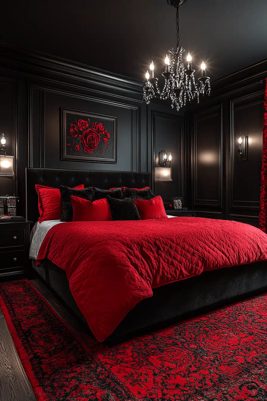 Red and black bedroom ideas
