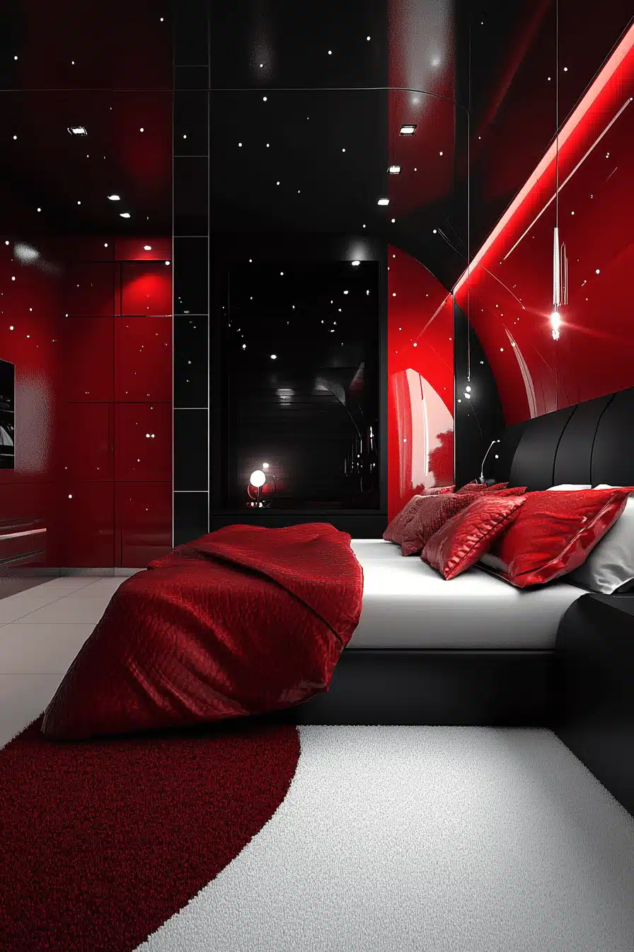 Red and black bedroom ideas
