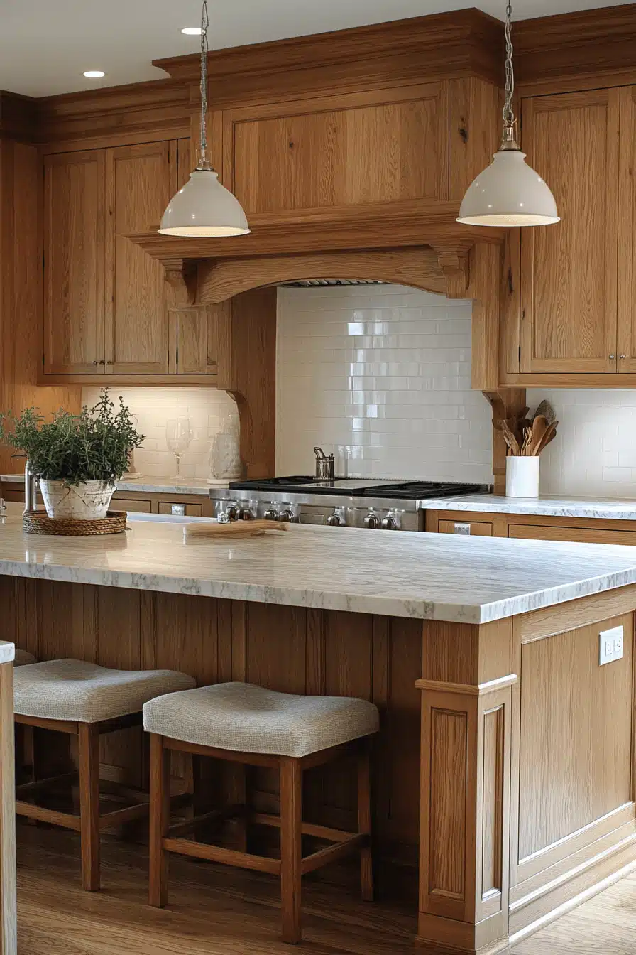 honey oak kitchen cabinets