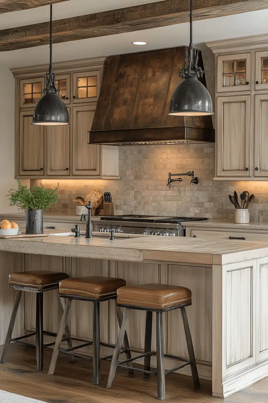 beige kitchen cabinets