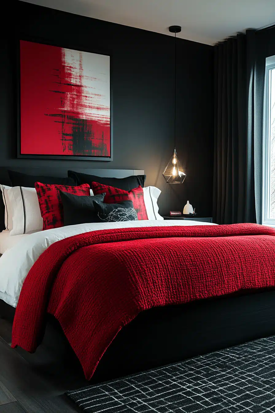 Red and black bedroom ideas