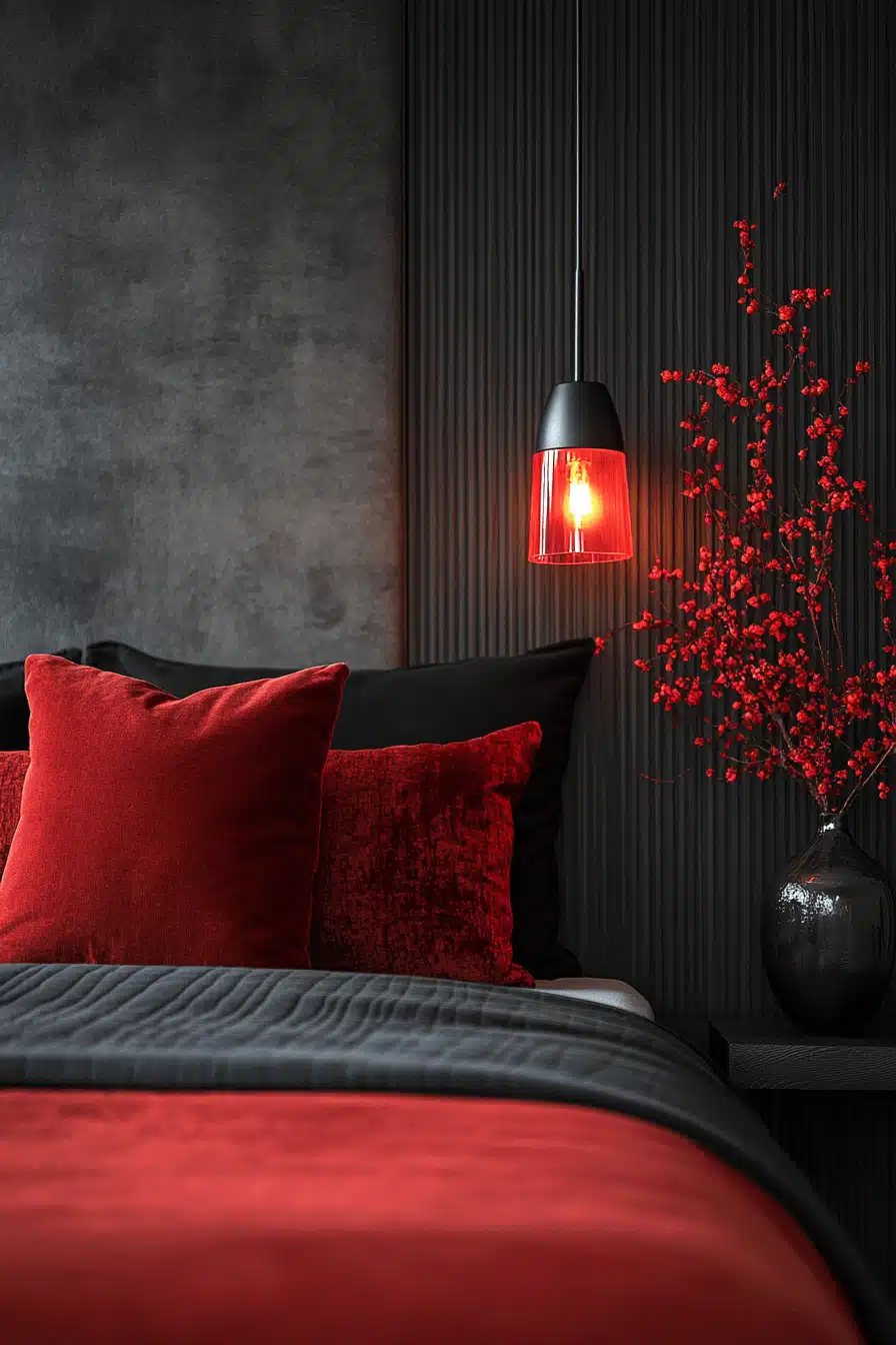 Red and black bedroom ideas