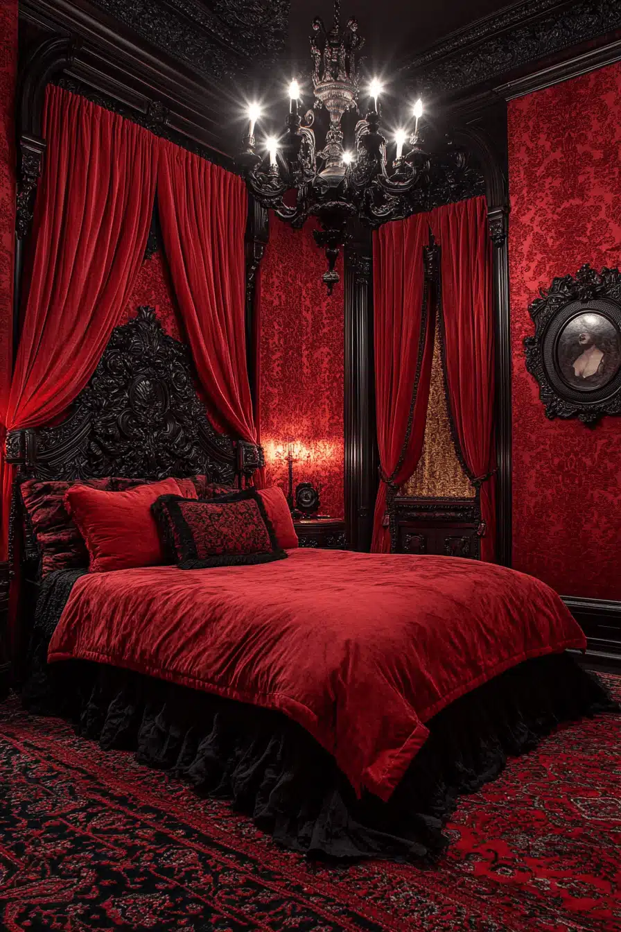 Red and black bedroom ideas