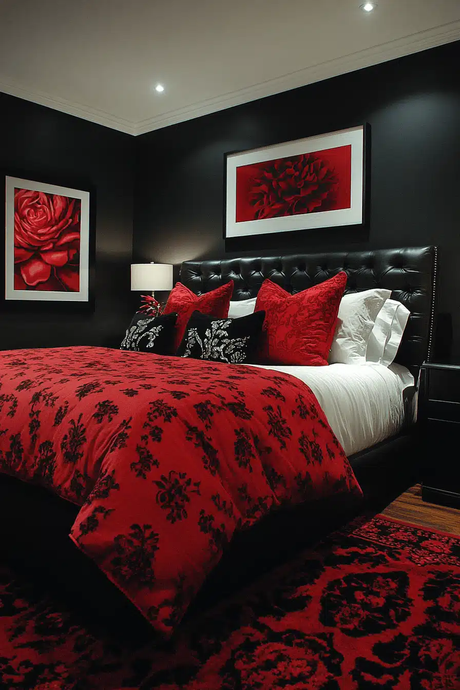 Red and black bedroom ideas