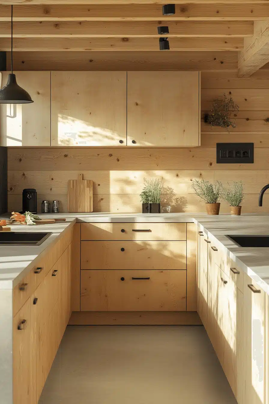 natural wood kitchen cabinets