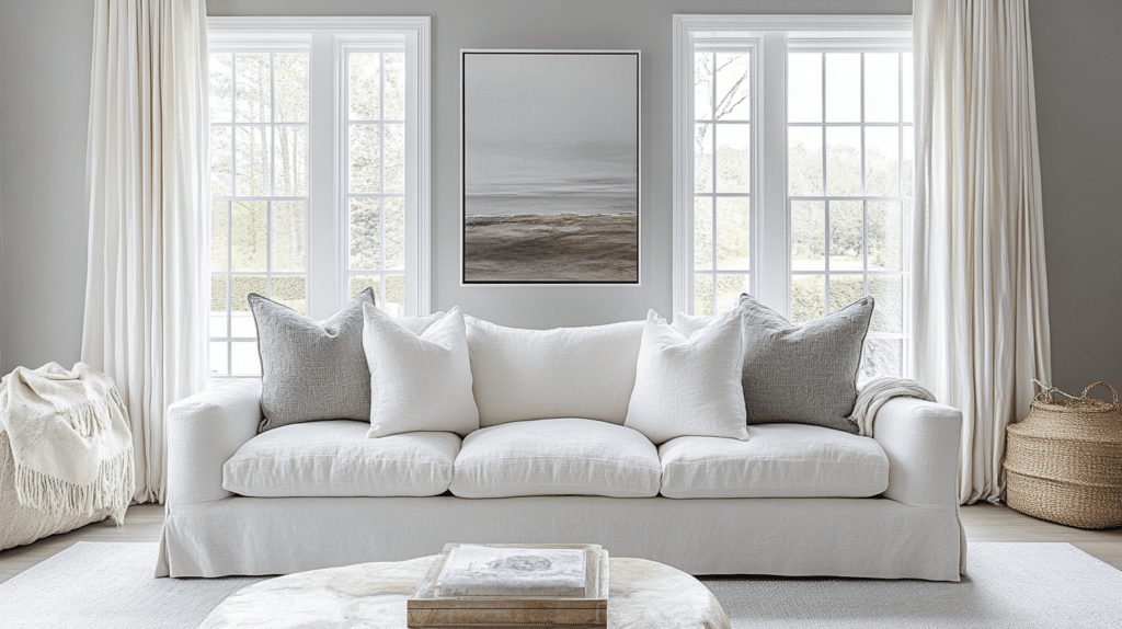 grey sofa decor