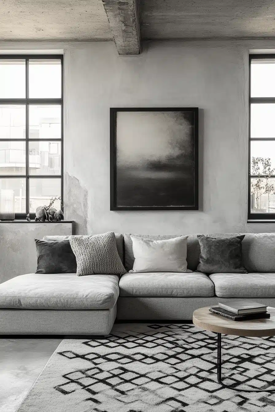 Grey couch aesthetic