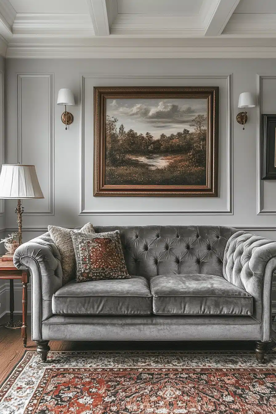 Grey couch aesthetic