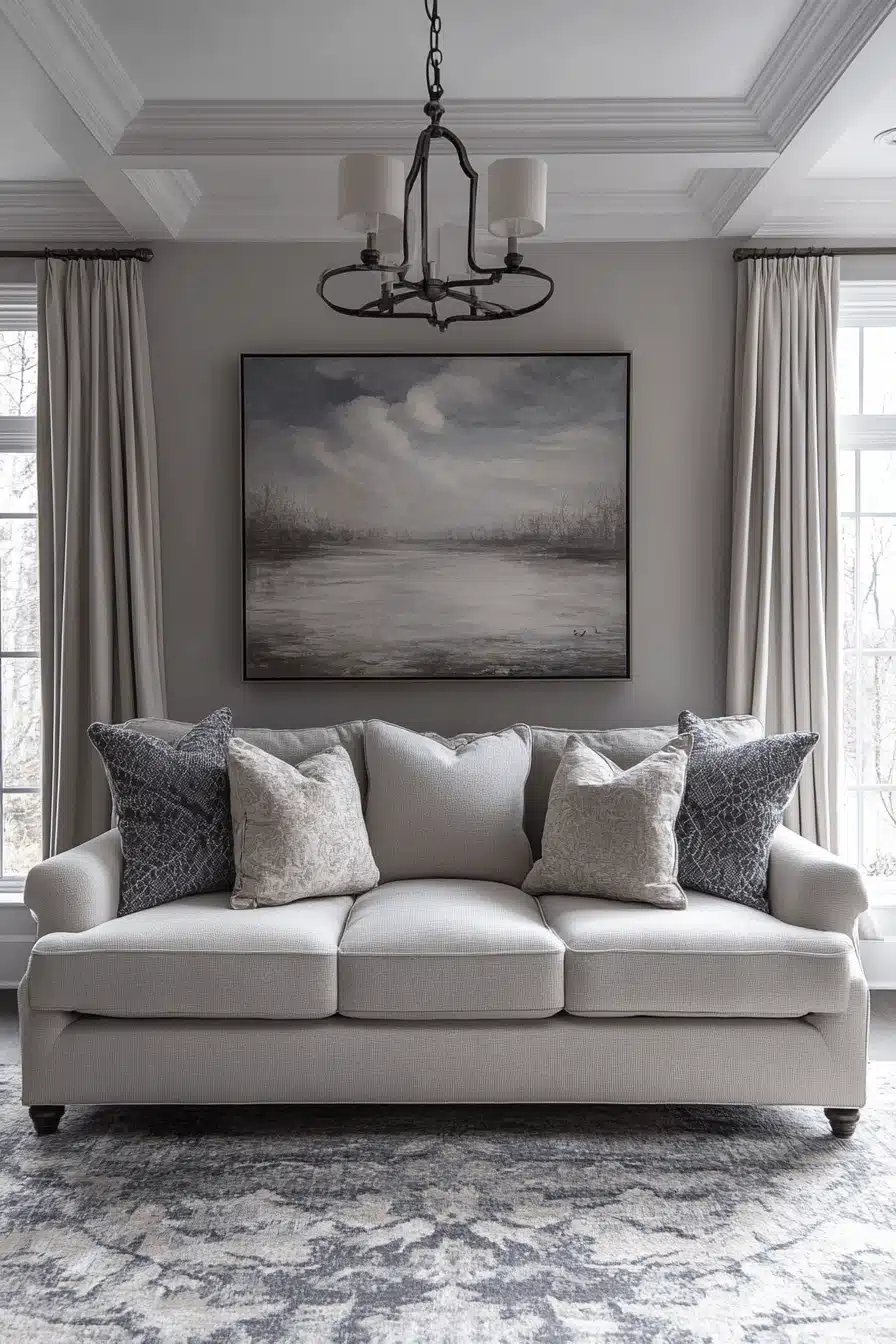 Grey couch aesthetic