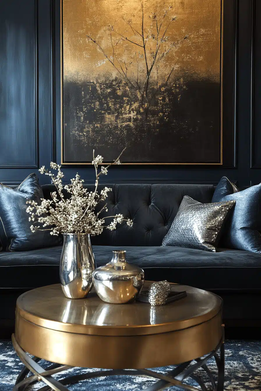 Charcoal sofa living room