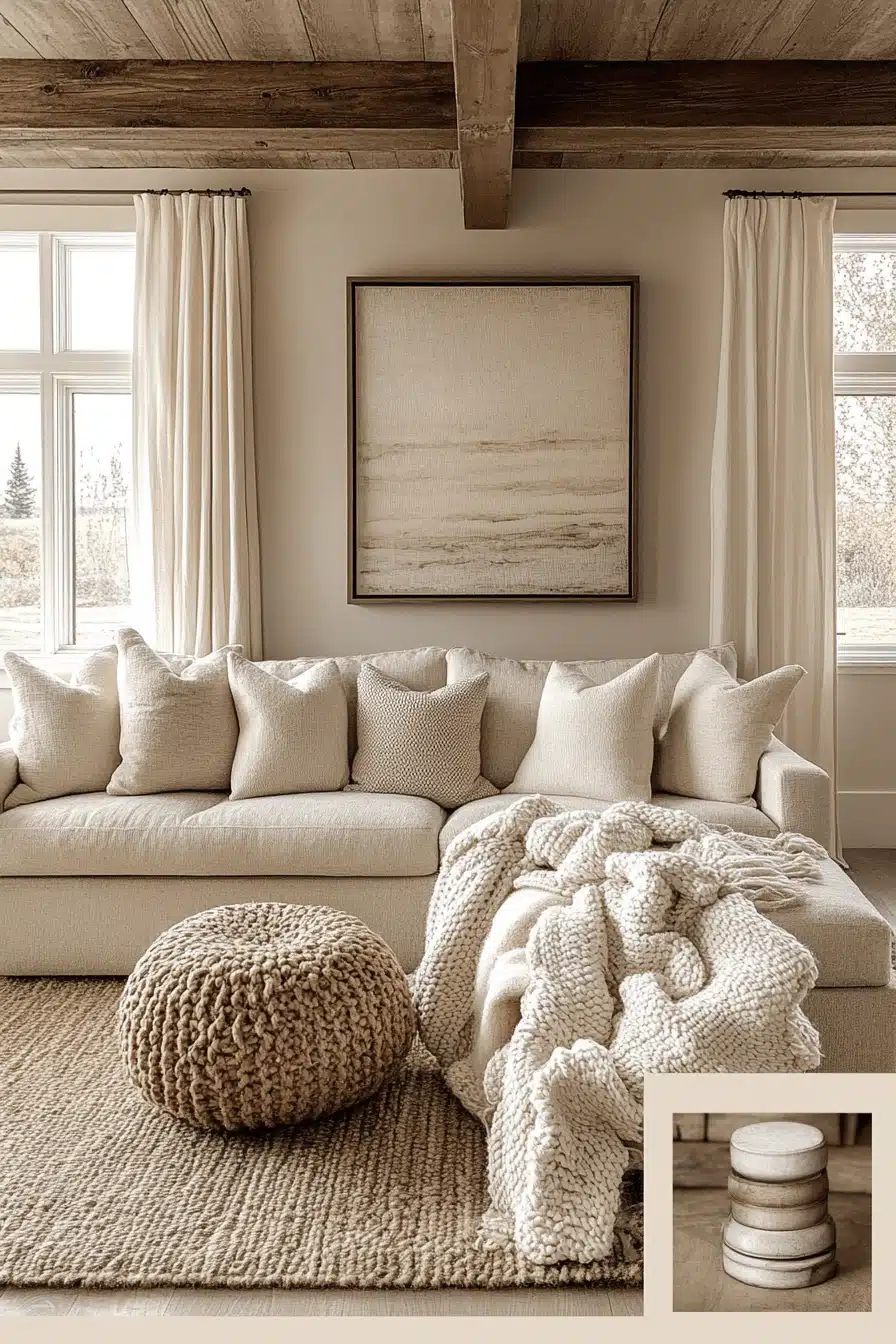 boho mid century modern living room