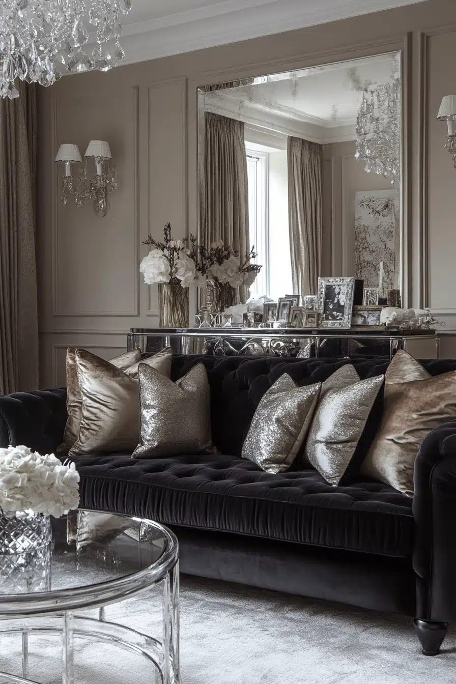 Charcoal sofa living room