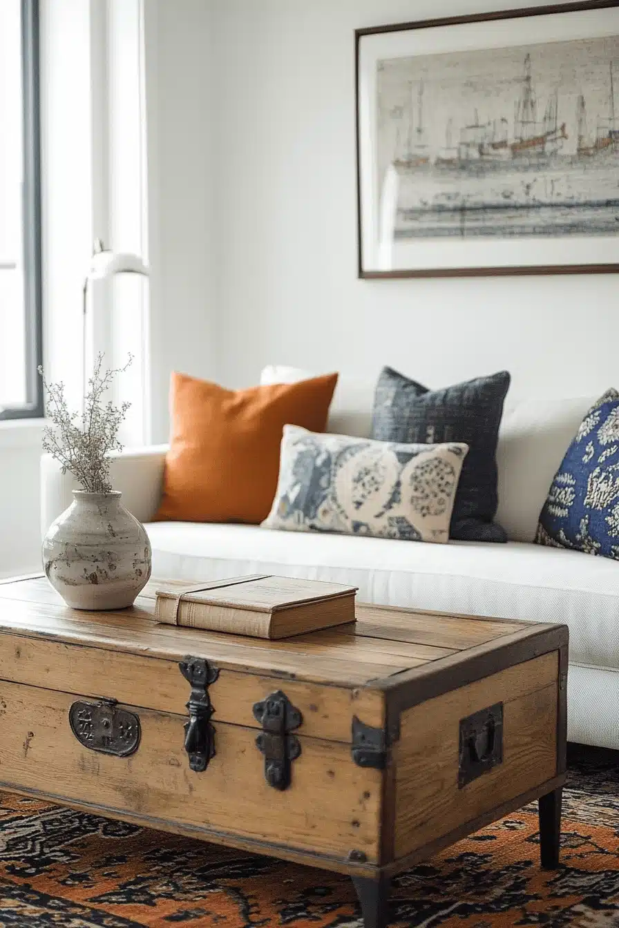 boho mid century modern living room