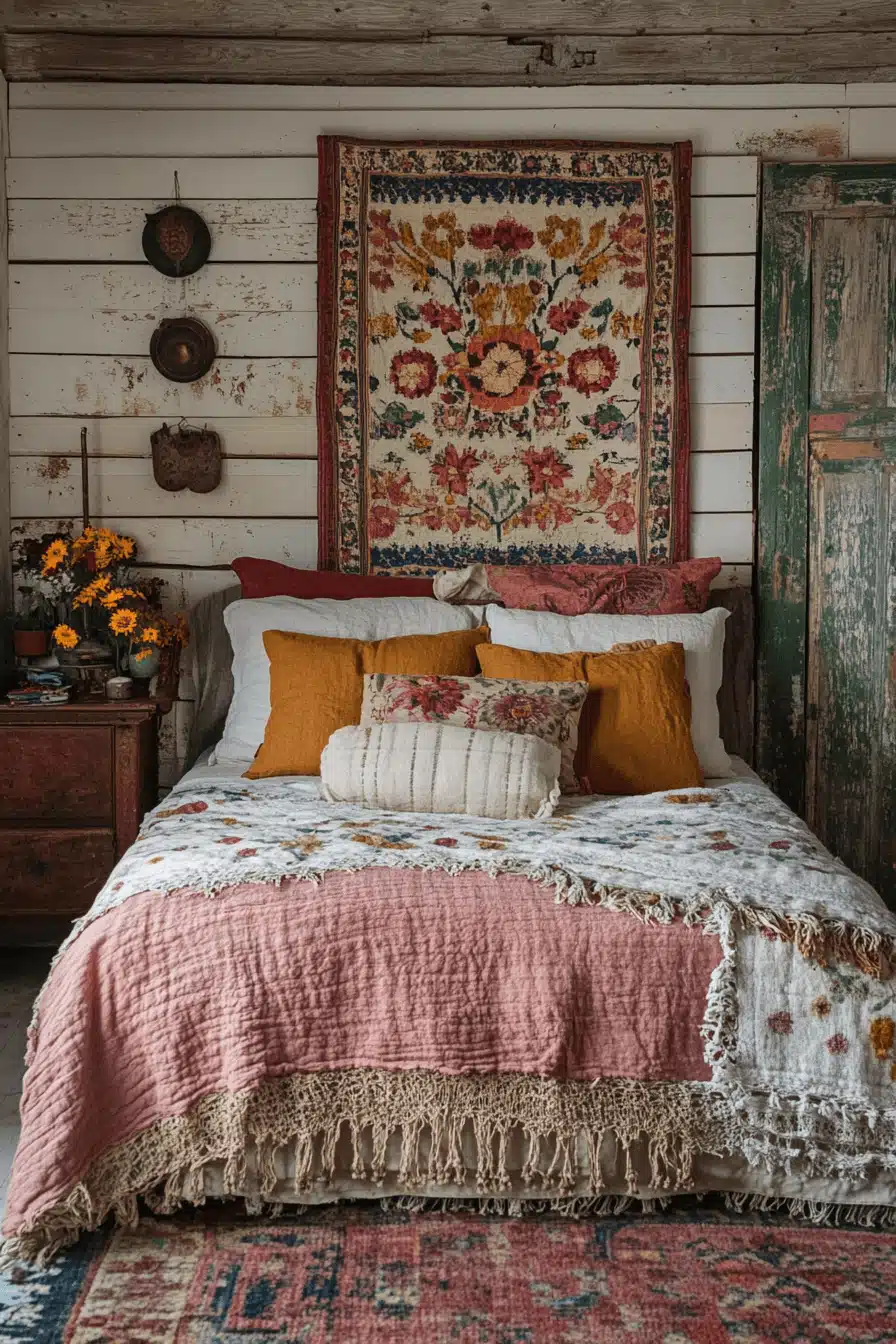 boho vintage bedroom