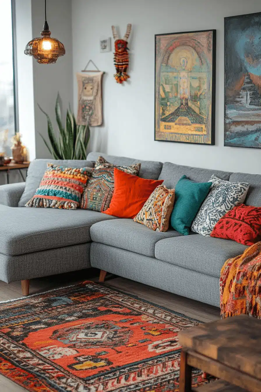 Grey couch aesthetic