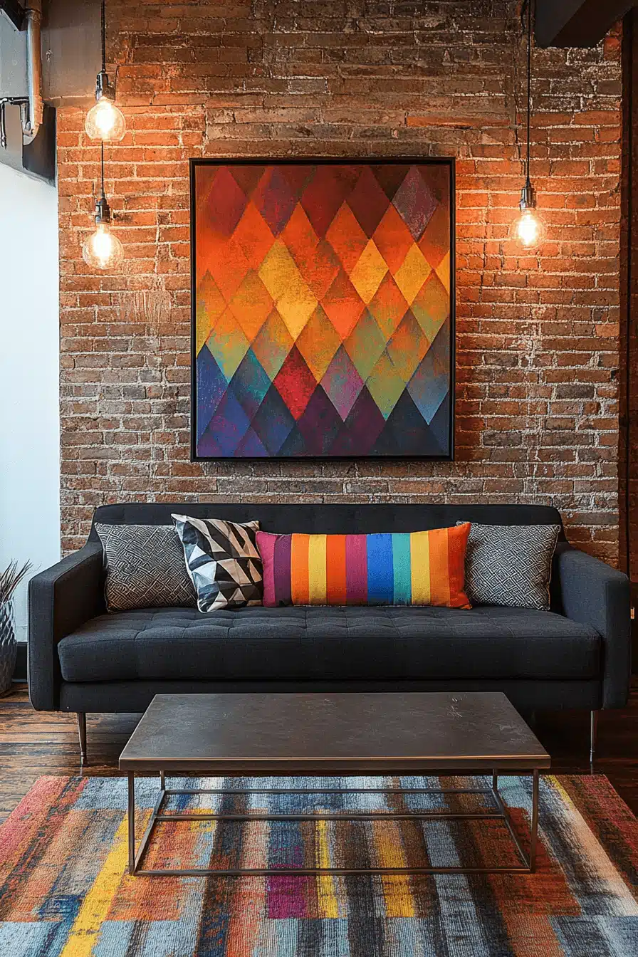 Charcoal sofa living room