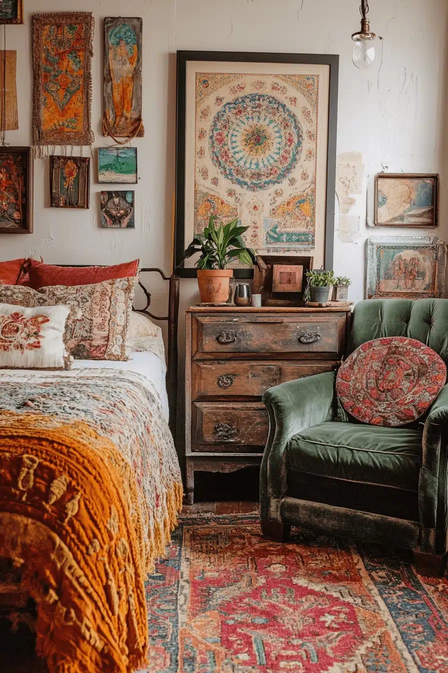 boho vintage bedroom