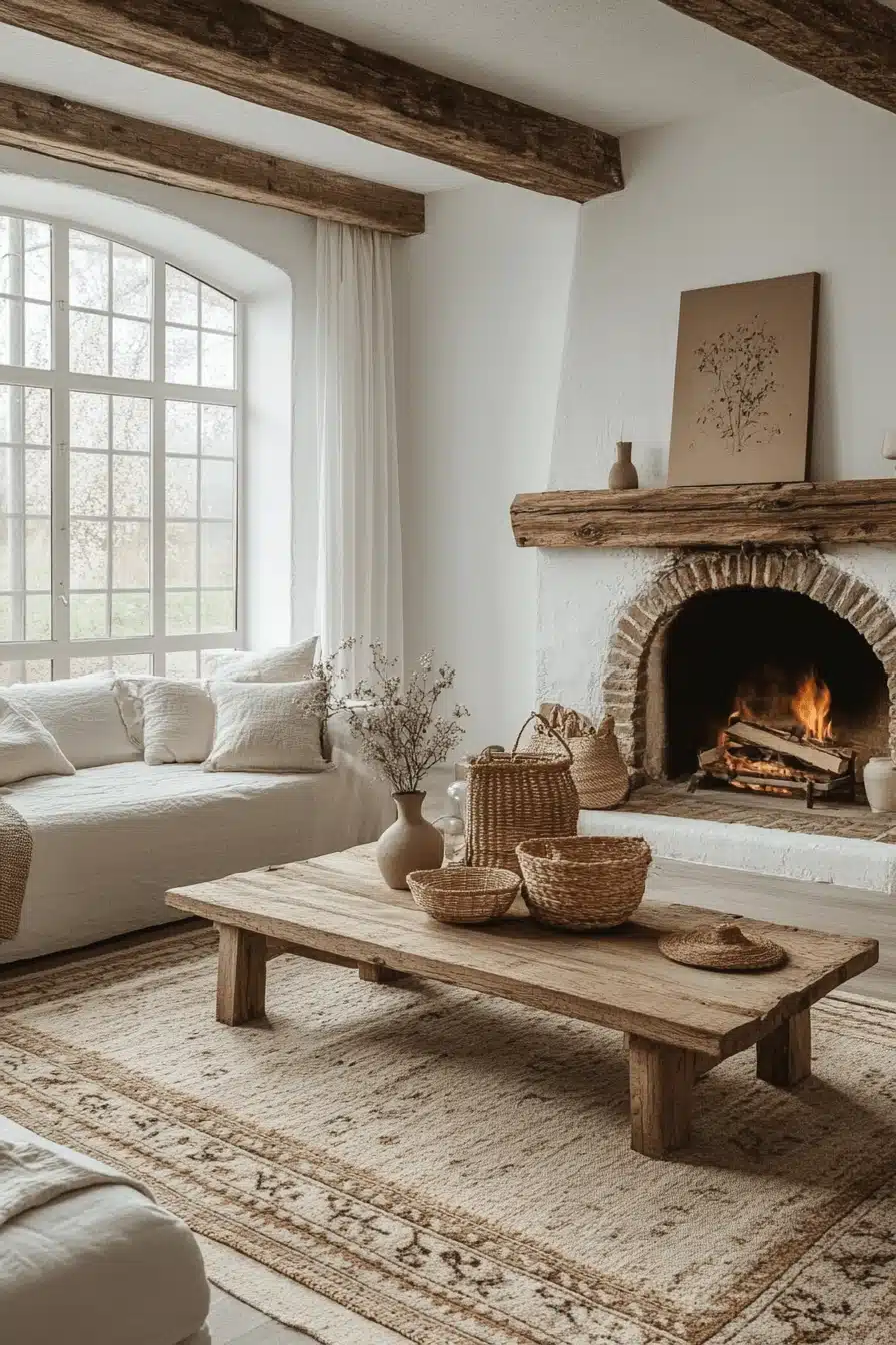 boho mid century modern living room