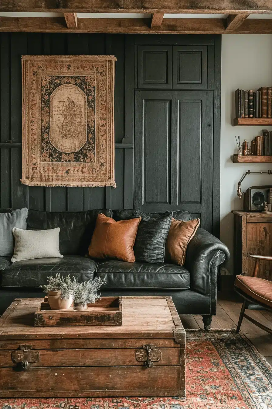 Charcoal sofa living room