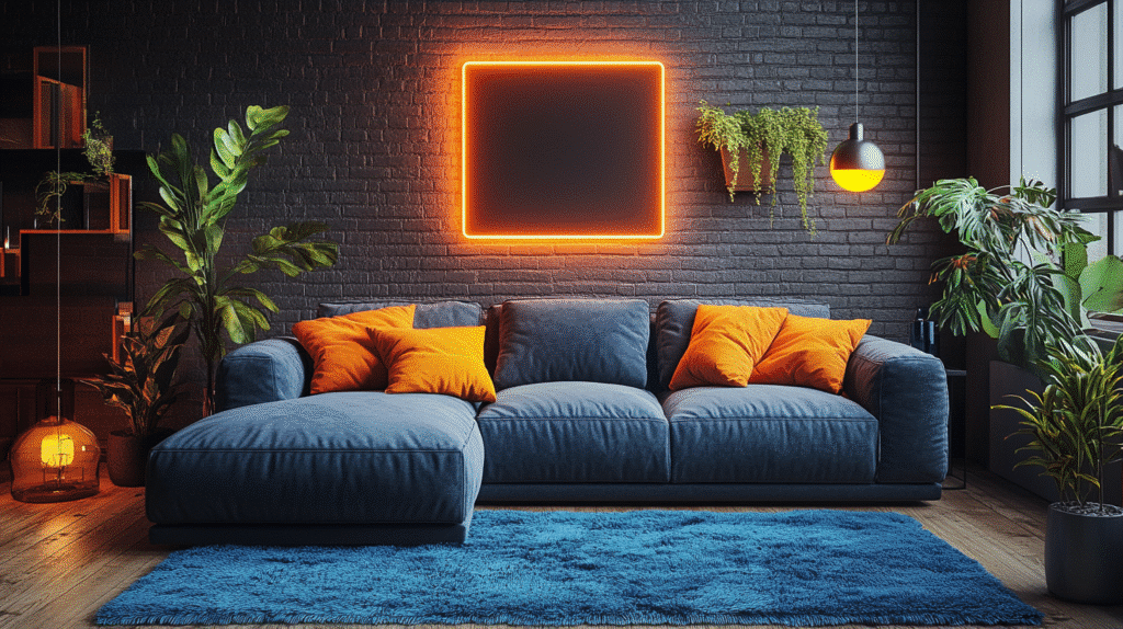 Charcoal sofa living room