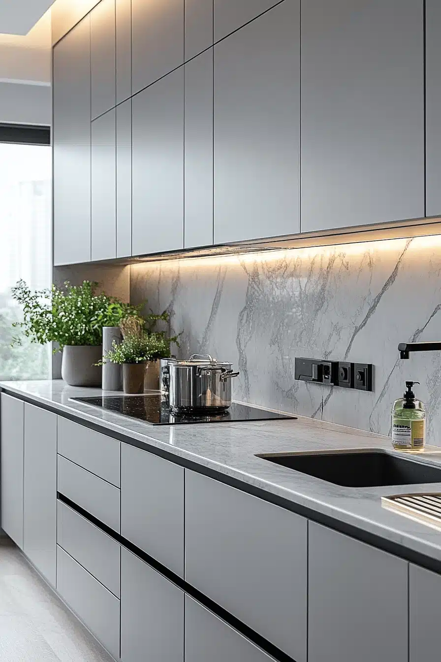 light grey kitchen cabinets