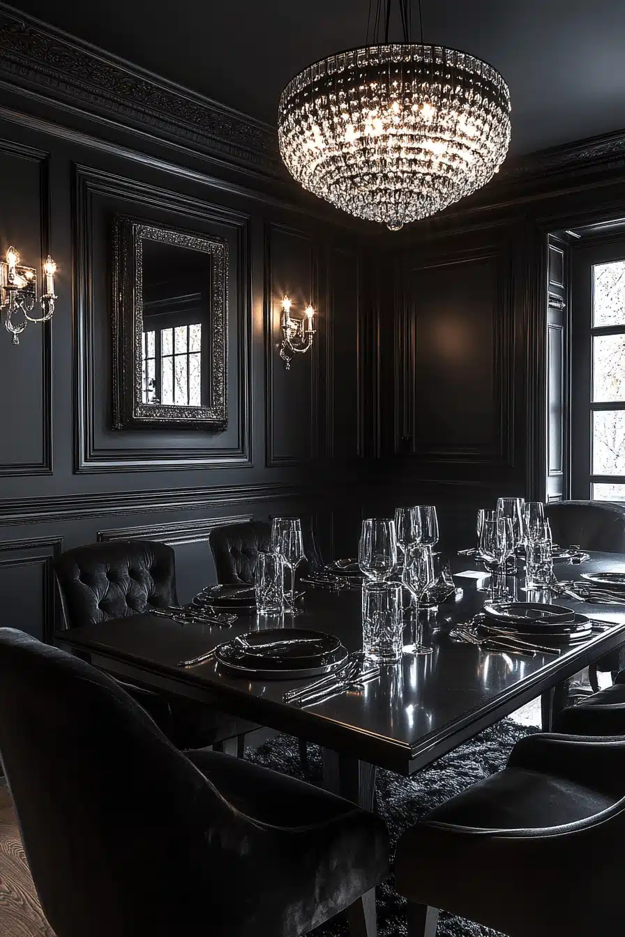 moody dining room