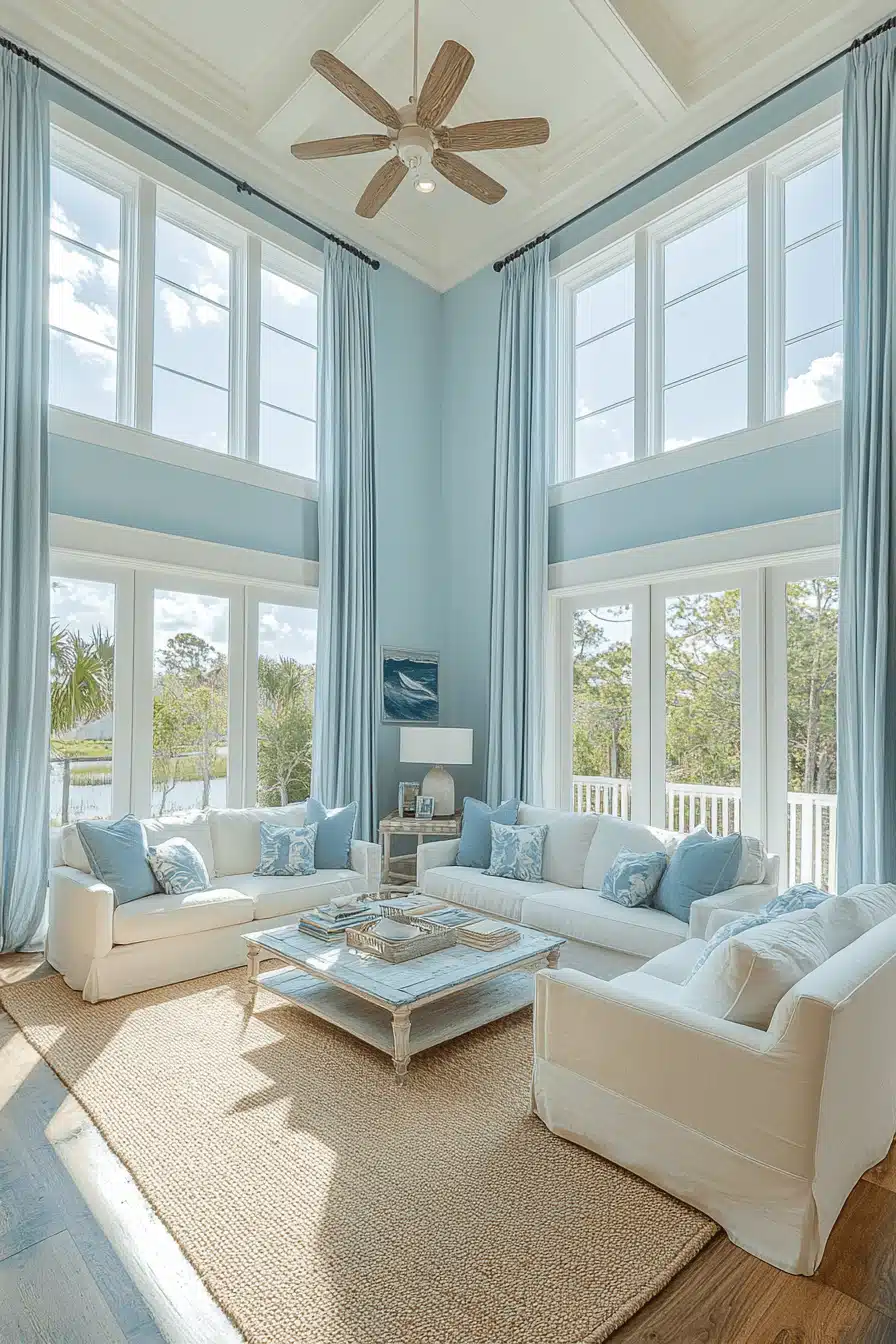blue living room decor