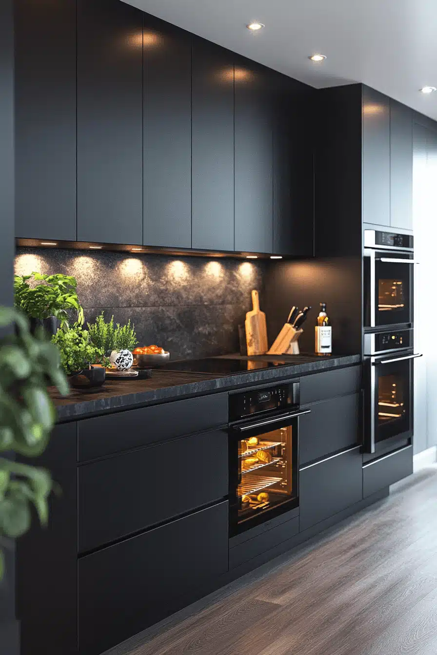 moody kitchen cabinets