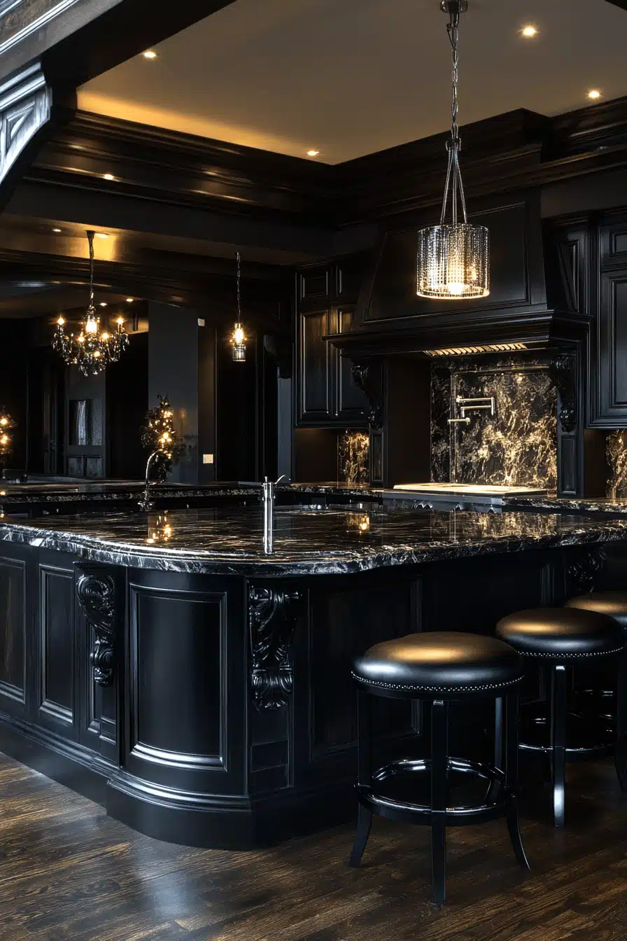 dark kitchen aesthetic