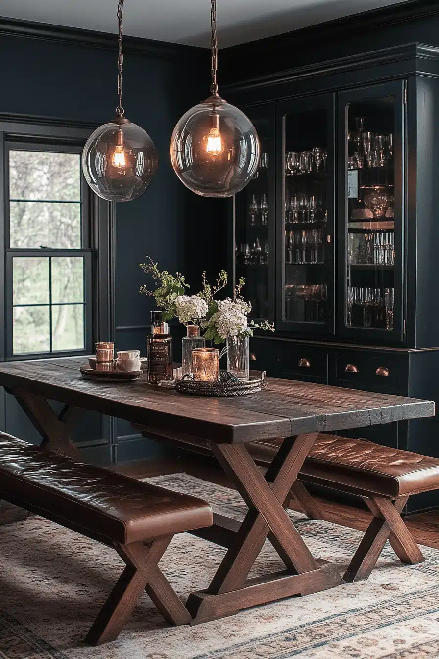 moody dining room