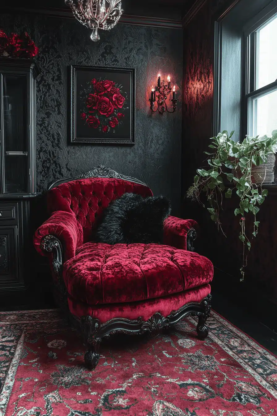 black living room decor