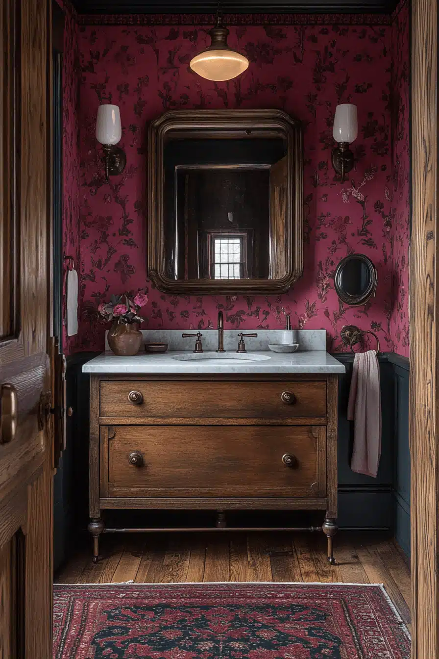 moody vintage bathroom