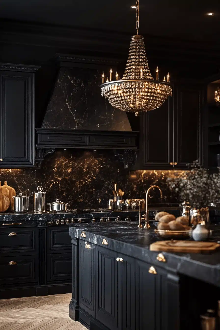 dark and moody kitchen