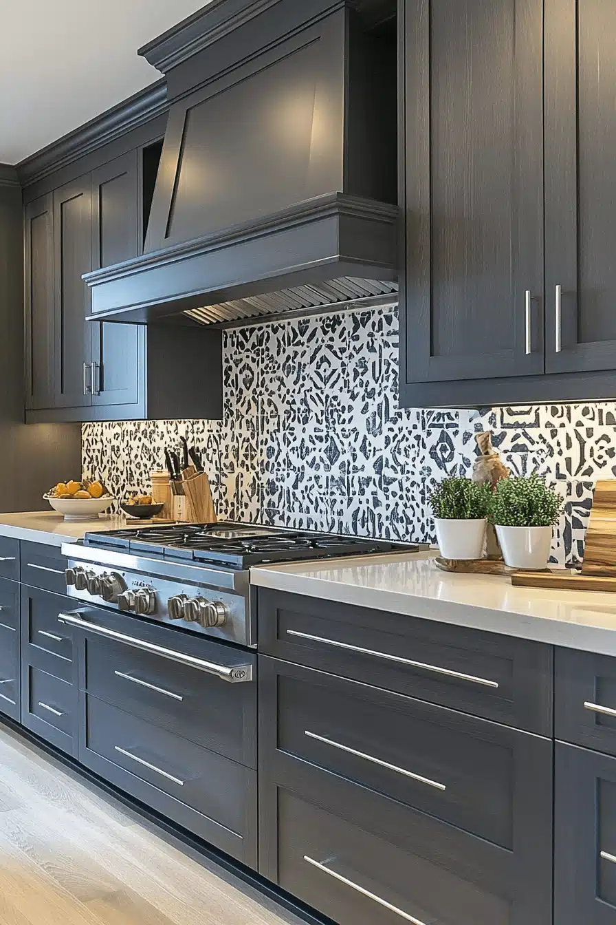dark grey kitchen cabinets