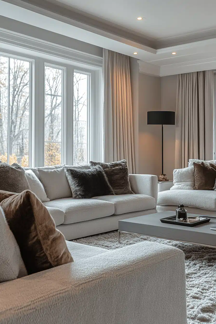 moody neutral living room
