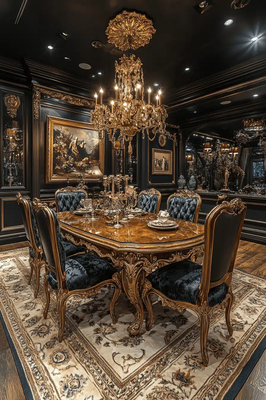 moody vintage dining room