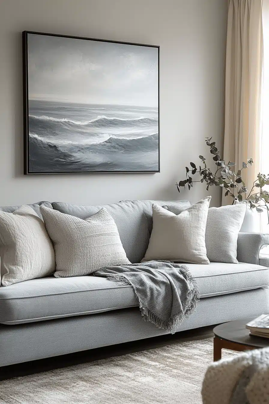 gray couch living room